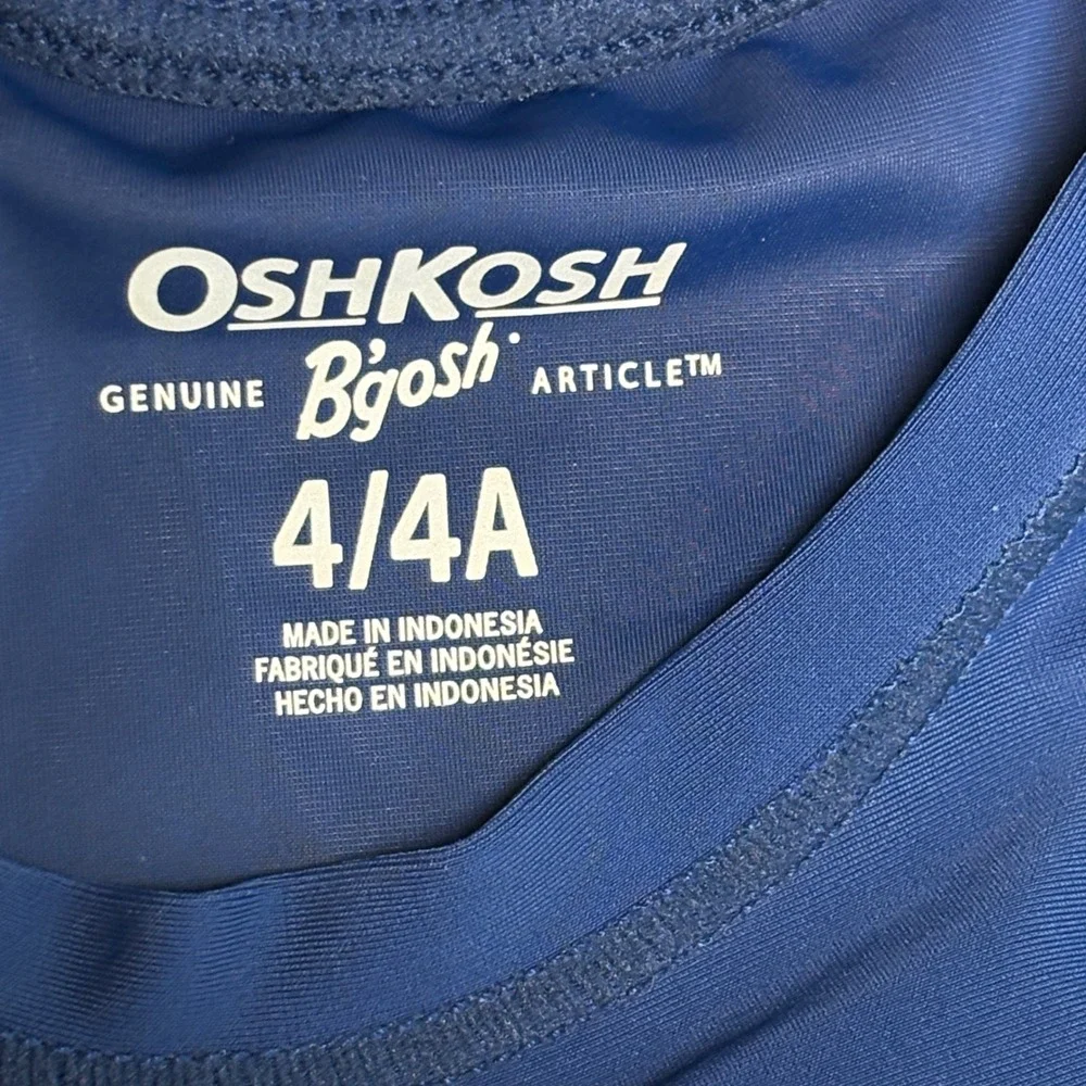 OshKosh 4 Swim Shirt UPF 50+ Sun Protection Rash Guard Blue Chill Dude Shark
